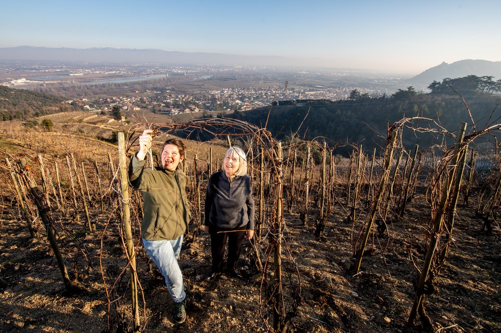 Anne and Laure Colombo in Vineyard - Jean-Luc Colombo