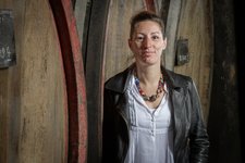 Anne Trimbach in barrel cellar - Trimbach