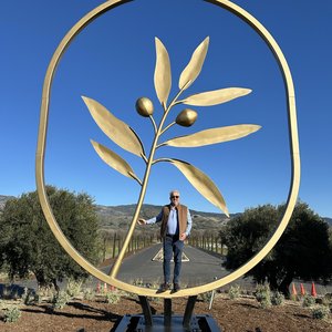 Marc Taub with Saracina's Entryway Sculpture